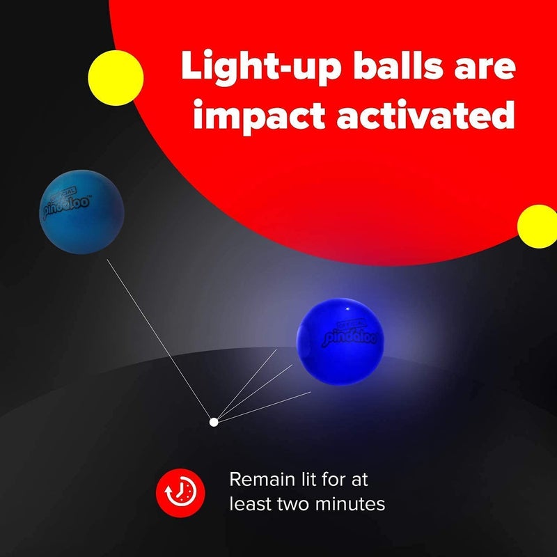 pindaloo Original Led Light Neon Skill Game with 2 Balls- Gifts for Kids and Adults Indoor & Outdoor Games, Girls, & Teens - Gift Ideas, Fun Stuff, Develops Motor & Juggling Skills (Neon) - Image 4